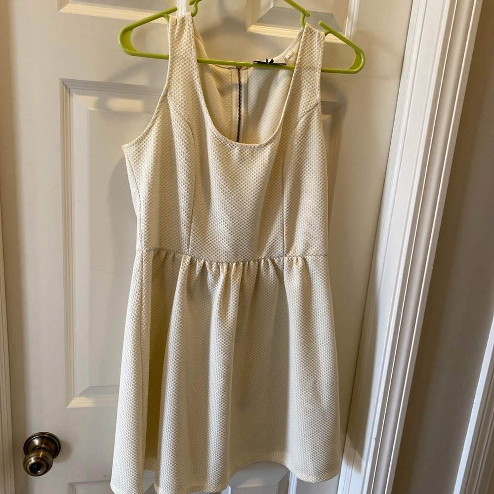 HD in Paris cream and silver A-Line dress (Anthropologie)
